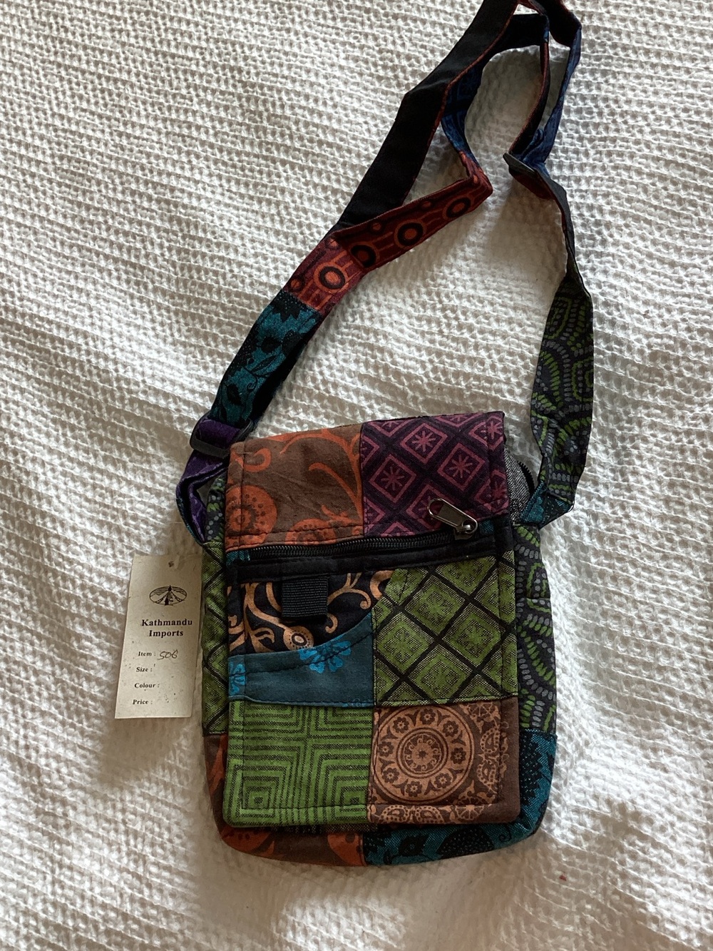 Kathmandu Imports Multicolor Patchwork Crossbody Bag - Boho Travel Shoulder‎ Bag